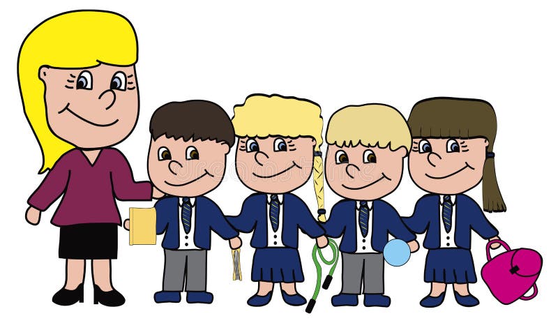 Profesor și elevi stock illustration