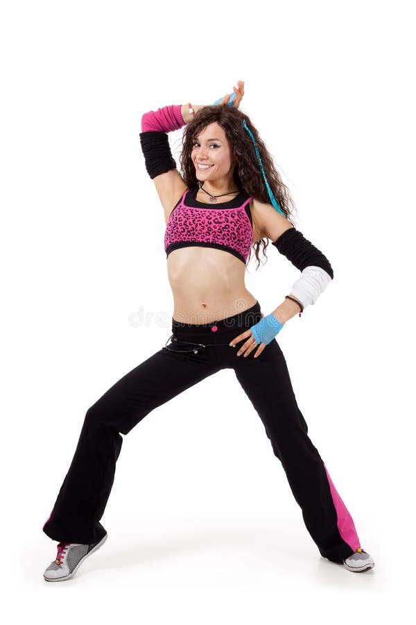 Professeur de forme physique frappant une pose images libres de droits Professeur de forme physique frappant une pose images libres de droits