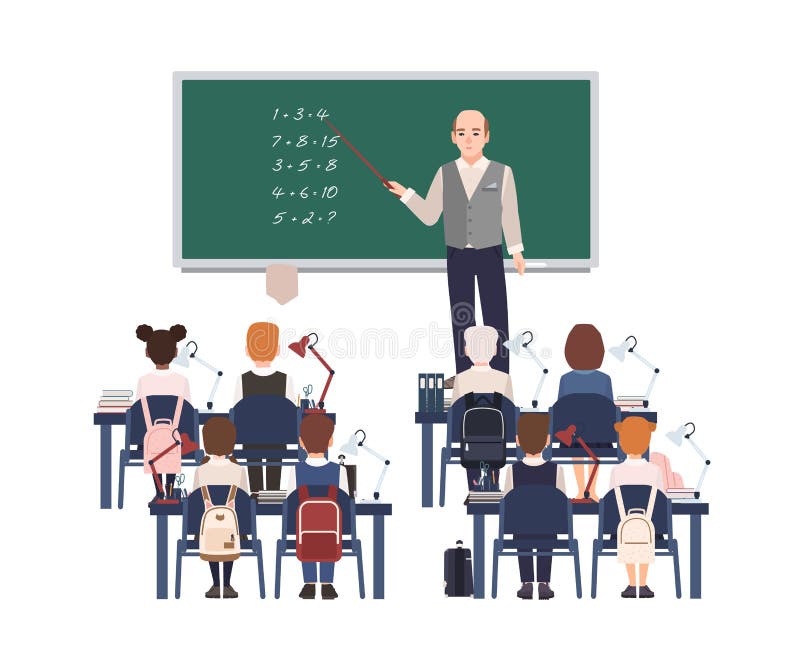 Professeur de maths masculin expliquant l'addition aux enfants ou aux élèves d'école primaire Mathématiques de enseignement d'hom illustration stock Professeur de maths masculin expliquant l'addition aux enfants ou aux élèves d'école primaire Mathématiques de enseignement d'hom illustration stock