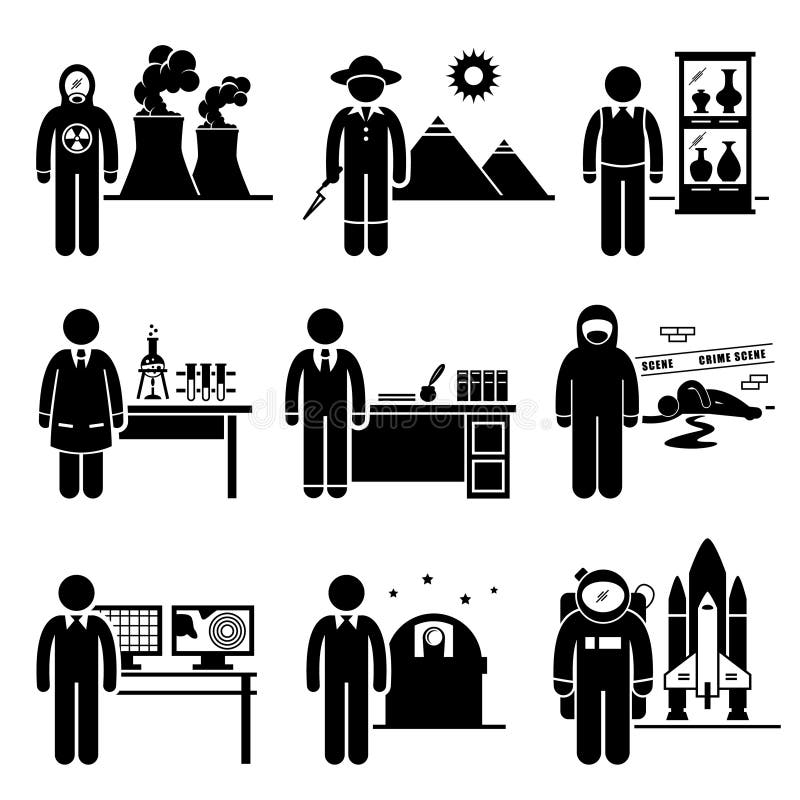 Professeur Jobs Occupations Careers de scientifique illustration libre de droits Professeur Jobs Occupations Careers de scientifique illustration libre de droits