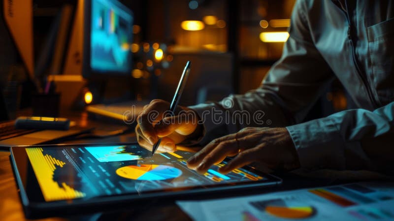 The professional analyzing data. royalty free stock photo.