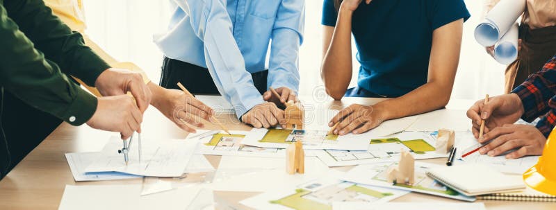 Proiecte de arhitectură profesională pentru construirea unei case ecologice. închidere. delimitare. stock images