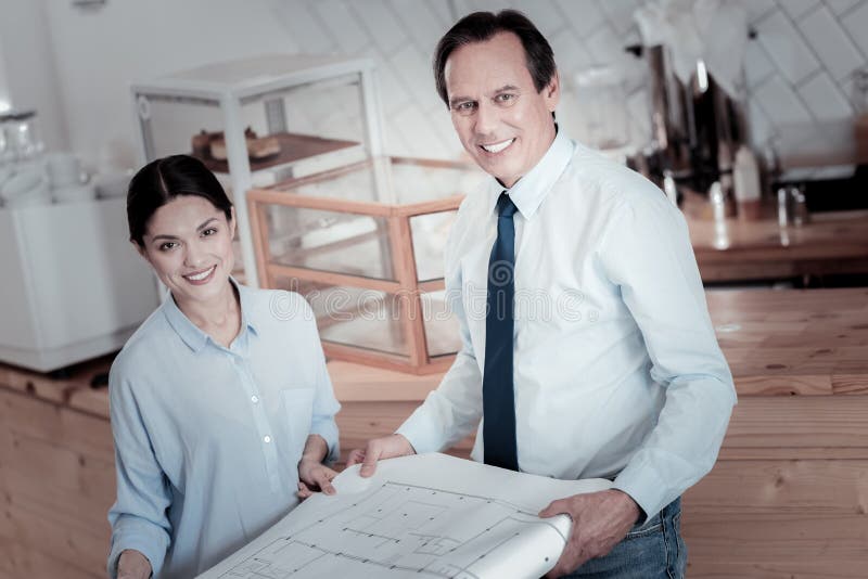Professional architects feeling happy while getting new ideas stock image Professional architects feeling happy while getting new ideas stock image
