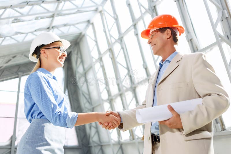 Professional architects working together stock photography