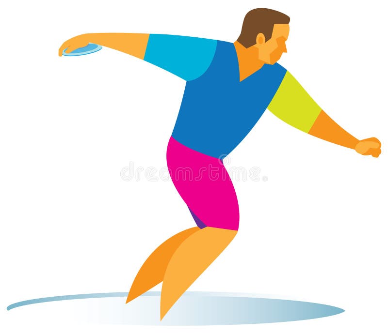 Professional athlete is a disk thrower vector illustration Professional athlete is a disk thrower vector illustration