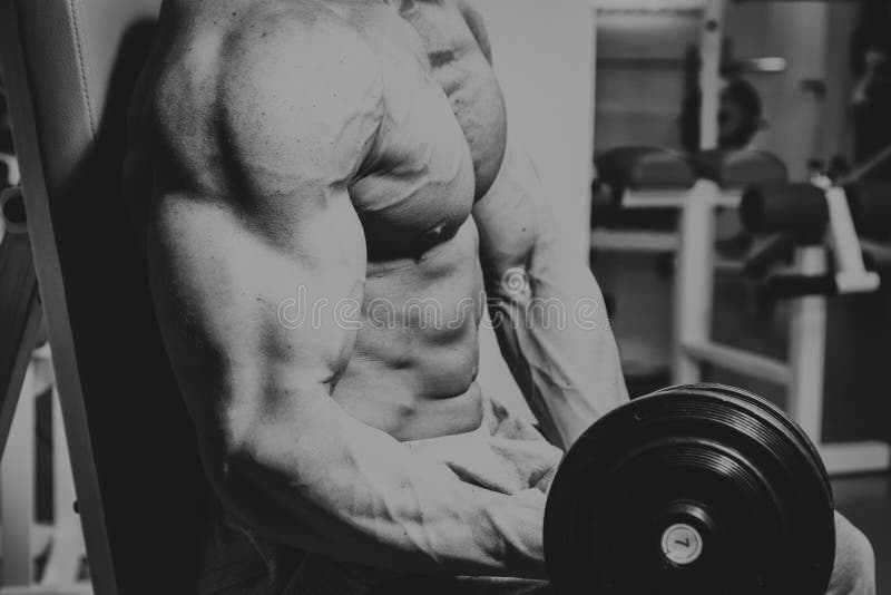 Professional Athlete Performs Exercises in the Gym Stock Image Image