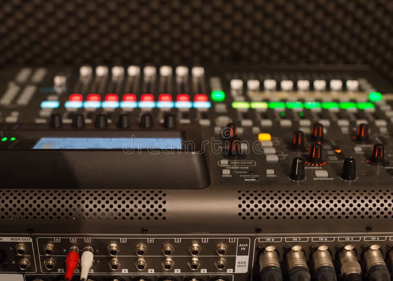 Professional Audio Mixing Console. Stock Image Image of closeup
