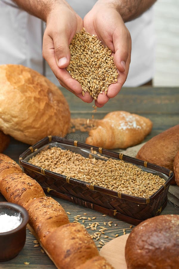 Professional Baker Working at His Kitchen Stock Image Image of