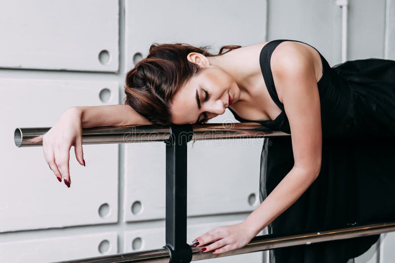 Professional ballet dancer resting after the performance. Art concept
