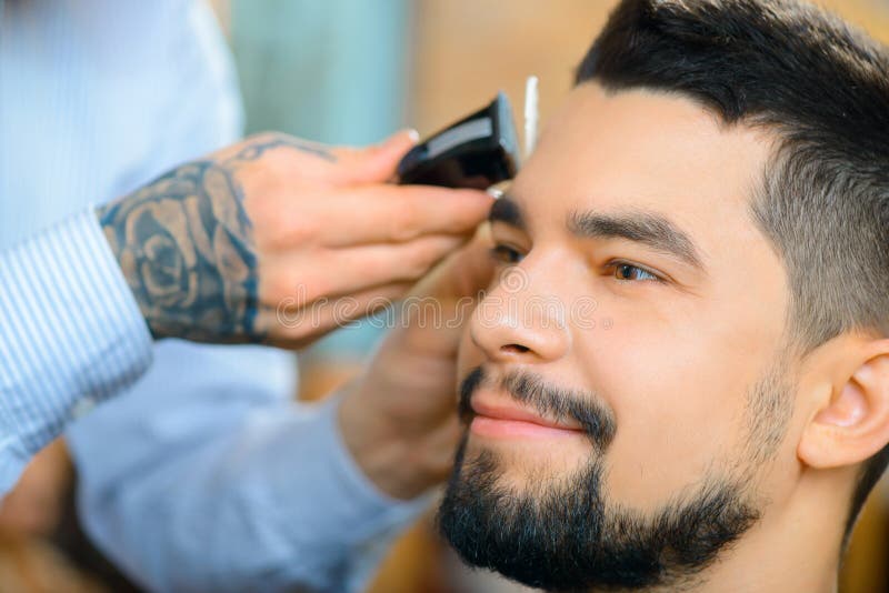 Pleasant Barber Making a Hair Style Stock Image - Image of adult, hair:  125023889