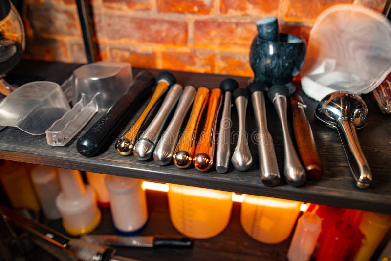 Professional Bartender Equipment Called Muddler or Bar Stunting Stock