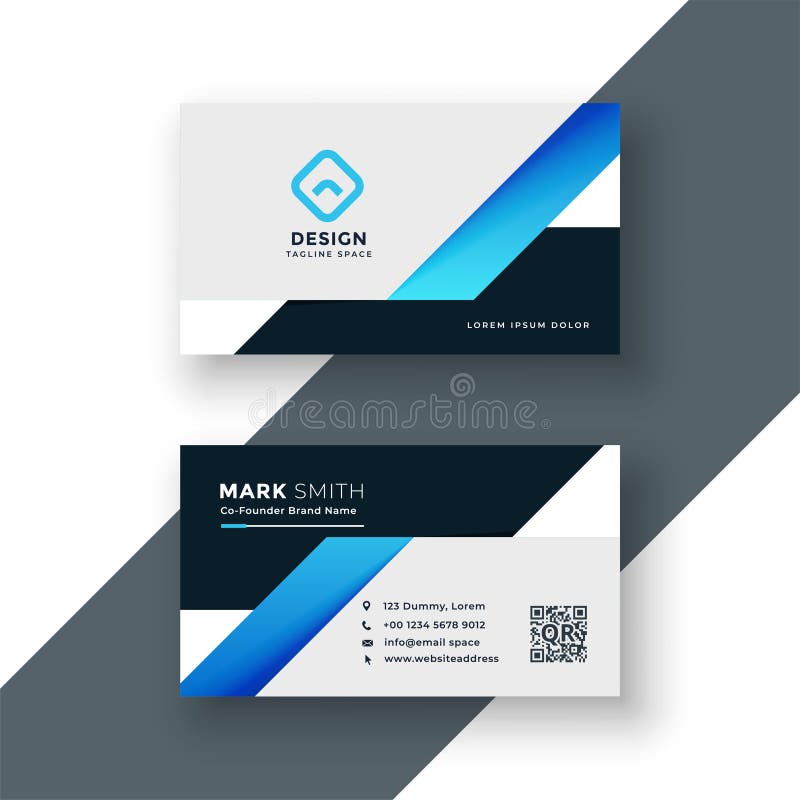 Professional blue business card geometric template royalty free illustration Professional blue business card geometric template royalty free illustration