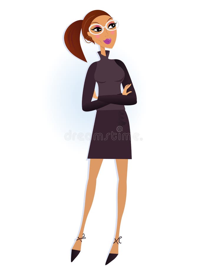 Professional Businesswoman isolated on white vector illustration