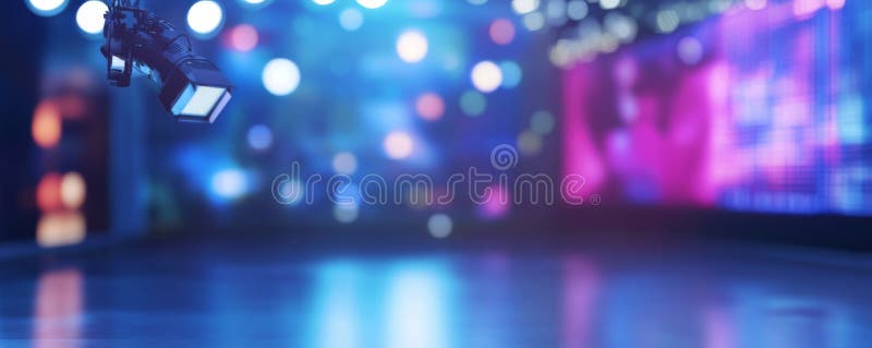 Professional Camera in a Modern News Studio vector illustration