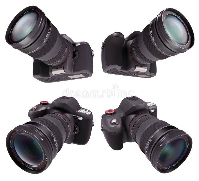 Professional Camera Over White vector illustration