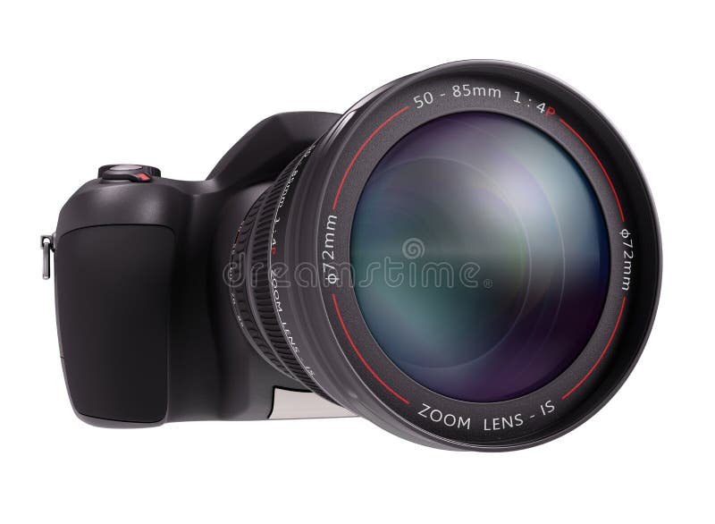 Professional Camera Over White stock illustration