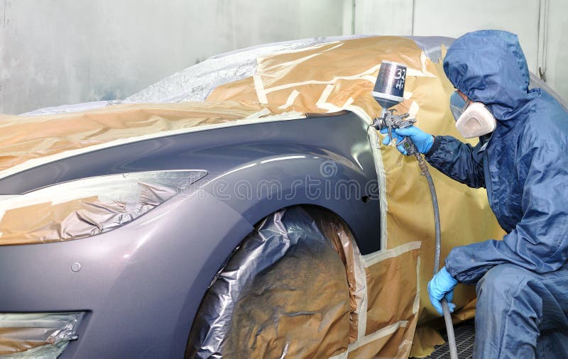 Professional Car Painting. Royalty Free Stock Photo