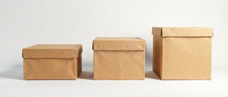 Professional Cardboard Packaging Box Mockups for Ecommerce Retail Realistic 3D Illustrations for Stunning Product royalty free illustration