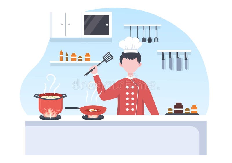 Cooking serve meals and food preparation elements Vector Image