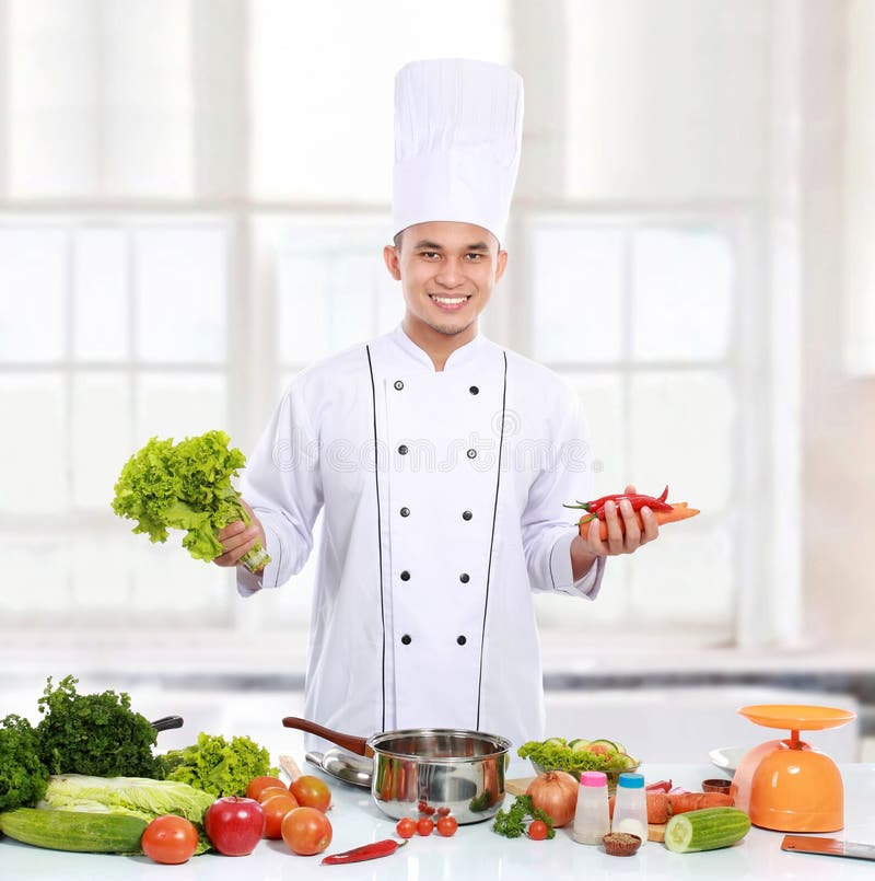 Download Chef With Fresh Ingredient Stock Photo Image Of Male
