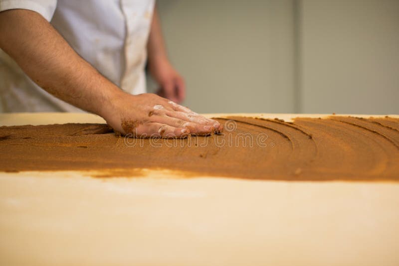 Professional Chief Making a Pastry with Dough in a Kitchen Stock Photo Image of closeup, happy