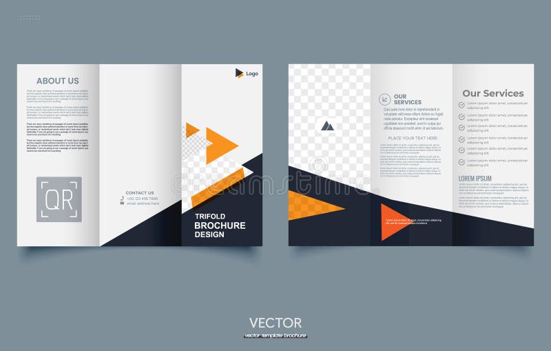 Professional clean modern and corporate various colorful unique trifold brochure template royalty free illustration