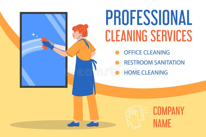 Professional Cleaning Service Vector  Banner Template Stock Vector Illustration of sanitary