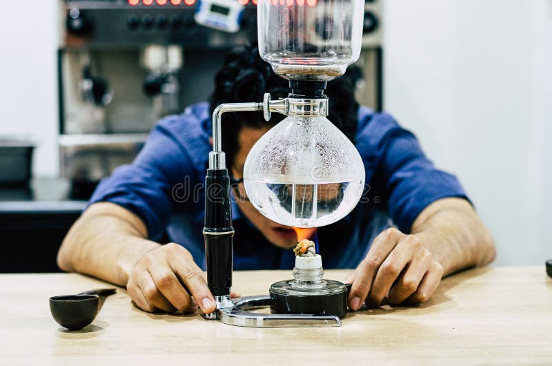 Japanese Siphon Coffee Maker And Coffee Grinder With Candle Stock Photo -  Download Image Now - iStock