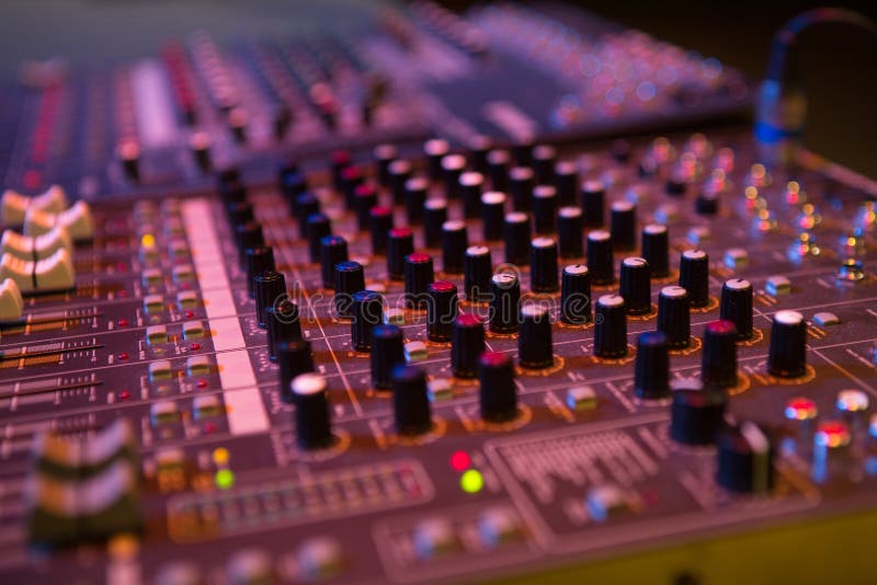 Professional console in recording studio