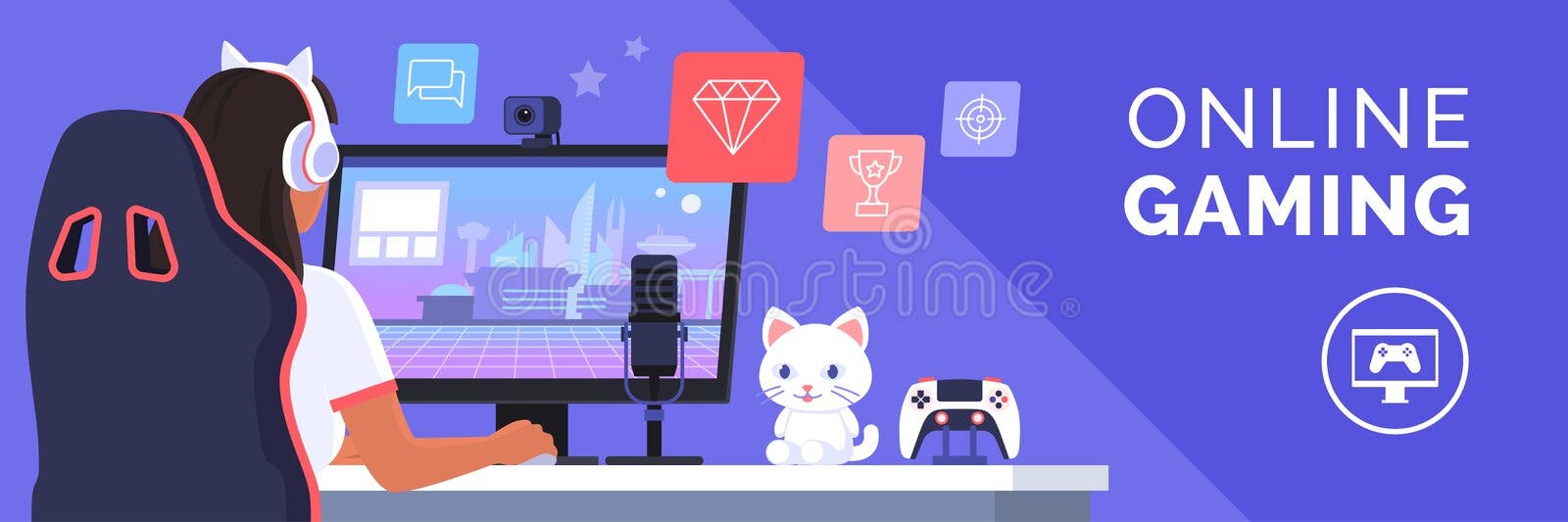 Gamer Girl Stock Illustrations – 3,824 Gamer Girl Stock Illustrations,  Vectors & Clipart - Dreamstime