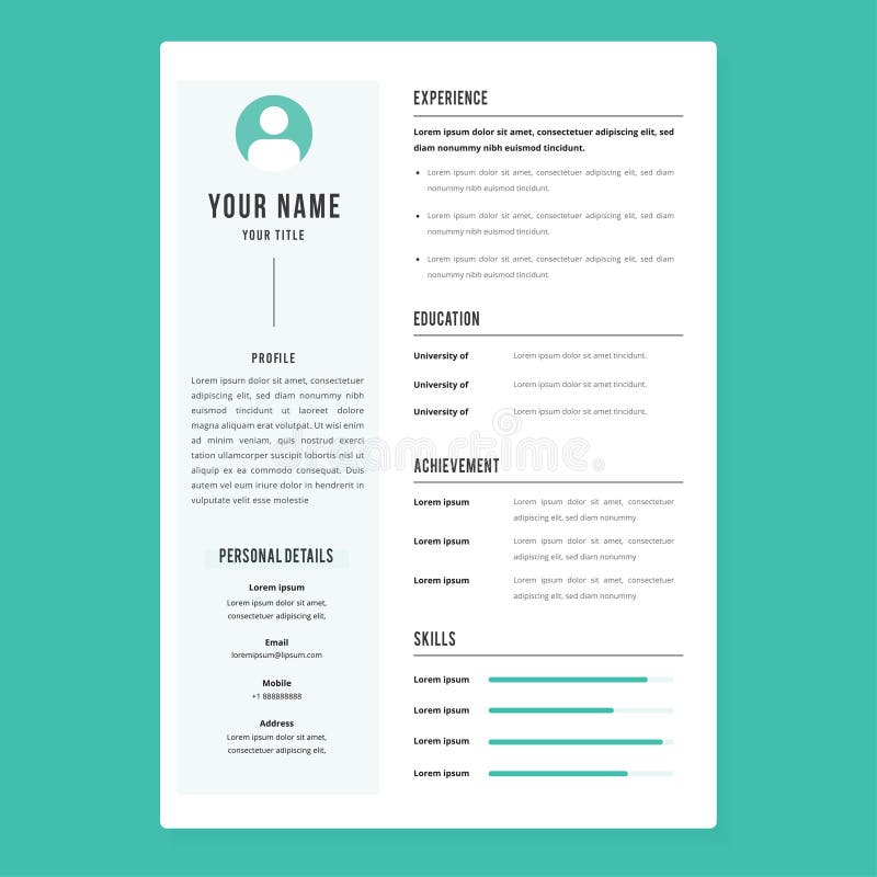 Professional CV Resume Template Design and Letterhead / Cover Letter -  Vector Minimalist. Nice for a Good Job Stock Vector - Illustration of  freelancer, clean: 199866641