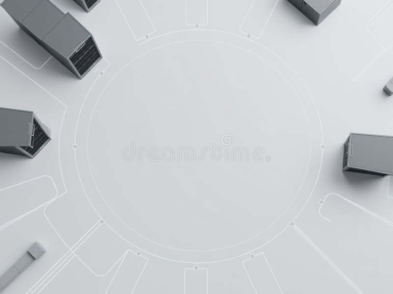 Modern Server Rack Mockup Blank Space for Your Data Center Design vector illustration