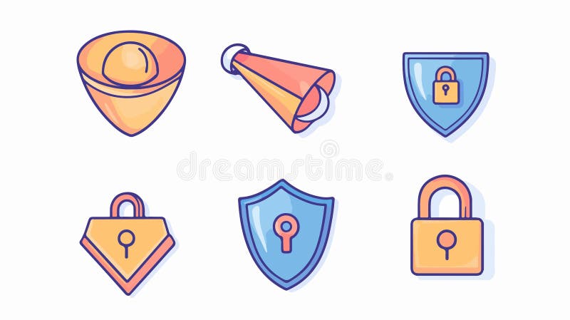 Professional Data Processing Funnel and GDPR Shield Icons vector illustration