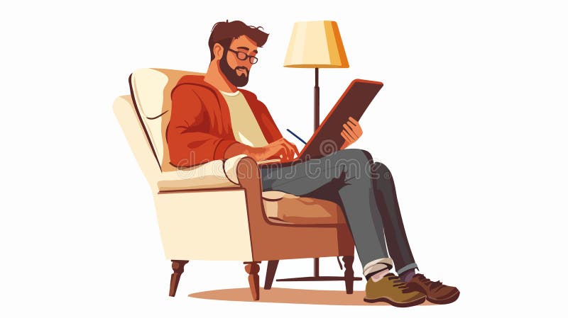 Professional Digital Artist Drawing on Electronic Tablet PC royalty free illustration