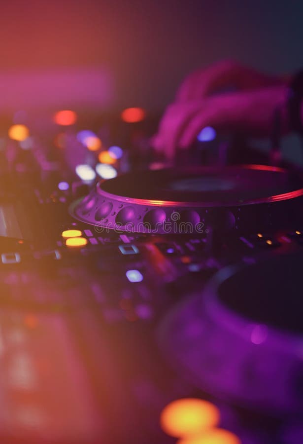 Professional Dj Audio Equipment on Edm Music Festival in Night Club Stock  Photo - Image of mixer, hand: 157457910