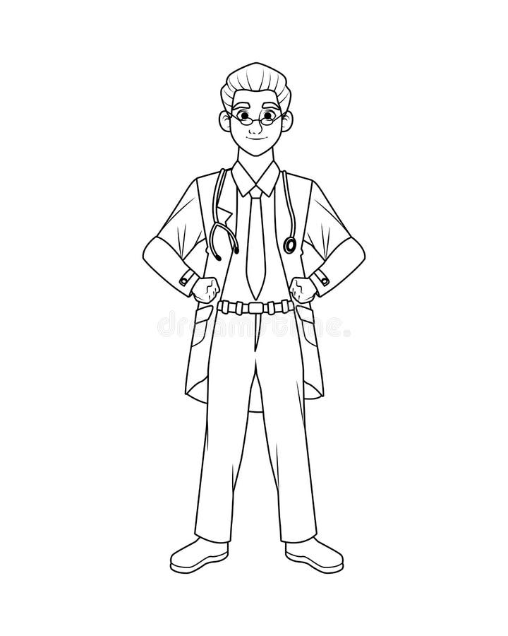 Professional doctor avatar character icon stock illustration