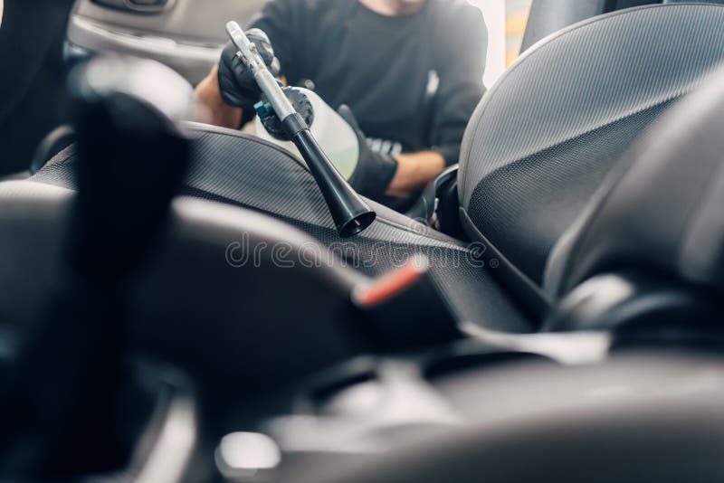 Dry Cleaning of Car Interior with Vacuum Cleaner Stock Photo - Image of  inside, interior: 136608448