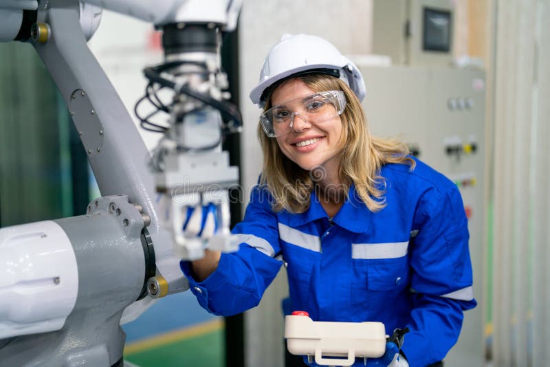 Professional Engineer or Technician Worker Hold Controller and Check or