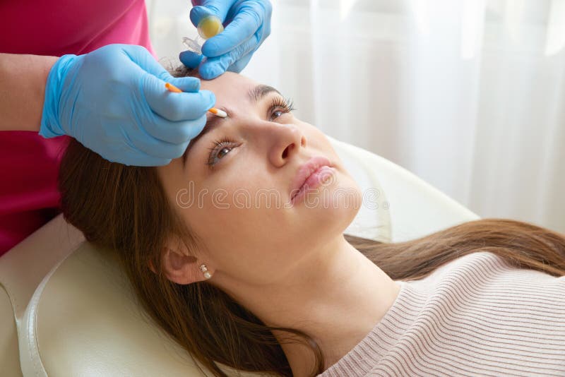 Professional Eyebrow Correction in Beauty Salon Stock Image Image of