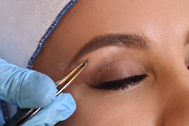 Professional Eyebrow Correction Stock Photo Image of female, parlour