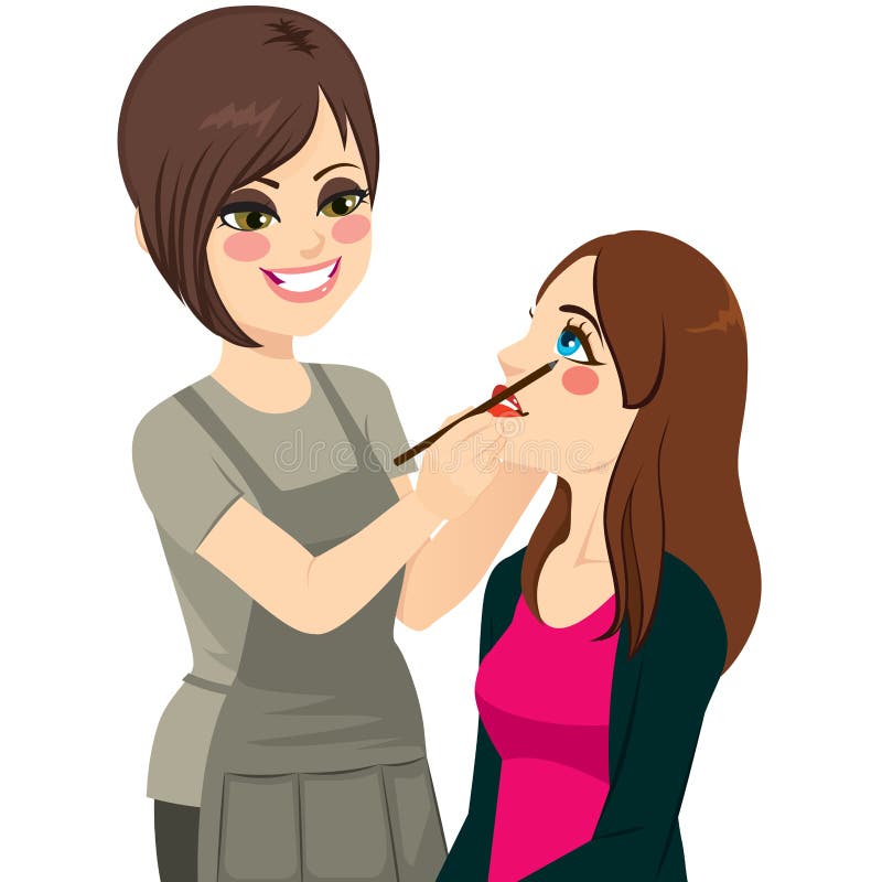 Professional Make Up Artist Stock Vector - Illustration of smiling, caucasian: 130893002 Professional Make Up Artist Stock Vector - Illustration of smiling, caucasian: 130893002