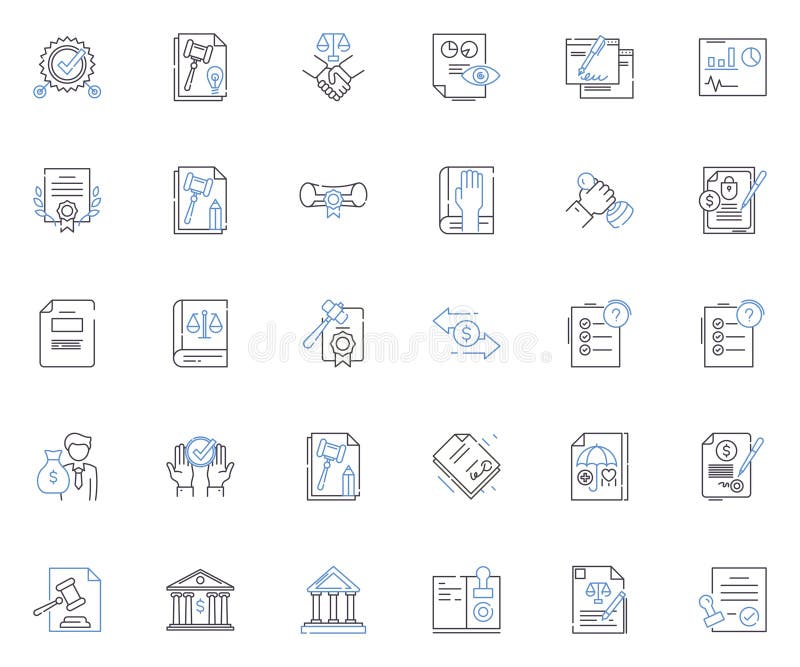 Professional field line icons collection. Accounting, Architecture, Business, Communications, Consulting, Design stock illustration