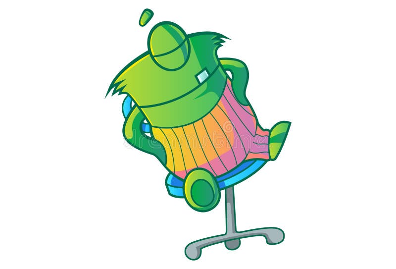 Professional Green Monster Cartoon Character Stock Vector