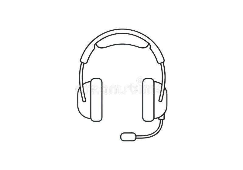Professional headset with microphone for clear communication and immersive audio stock illustration