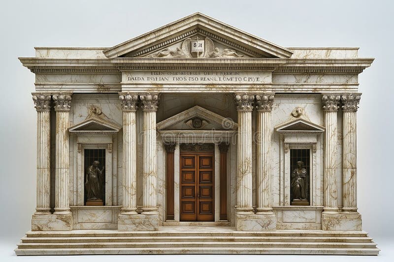 A professional image depicting a bank institution against a pristine white background. stock photography