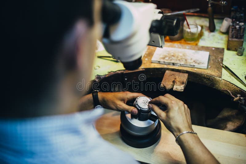 Professional Jeweler Working Stock Photo Image of industry, metrology 64775198