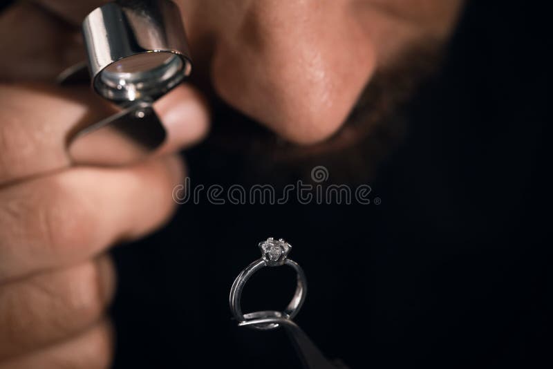 Professional Jeweler Working with Beautiful Amethyst Stock Image Image of holding, adult
