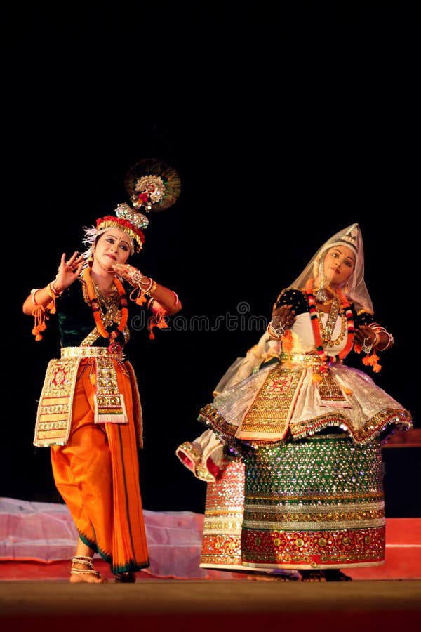 Professional Manipuri dancers royalty free stock images