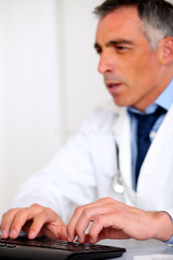 Professional medical specialist working stock image