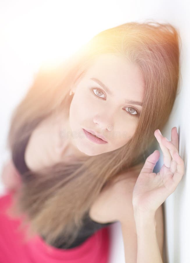 Professional model girl in red dress stock images Professional model girl in red dress stock images